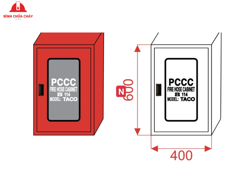 kích thước tủ chữa cháy